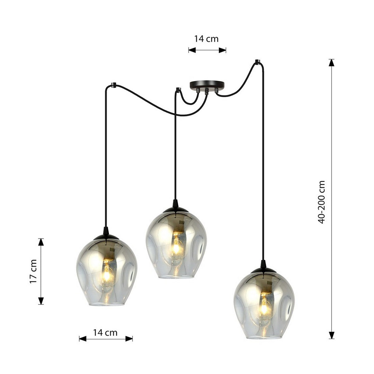 Lampada a Sospensione Level, Grigio, Acciaio, 14x200x28 cm, EPIKASA