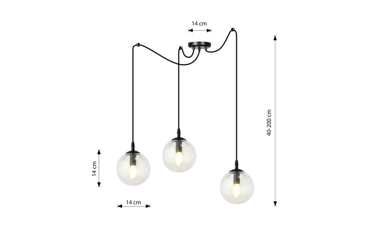 Lampada a Sospensione Gigi, Nero, Acciaio, 200x200x42 cm, EPIKASA