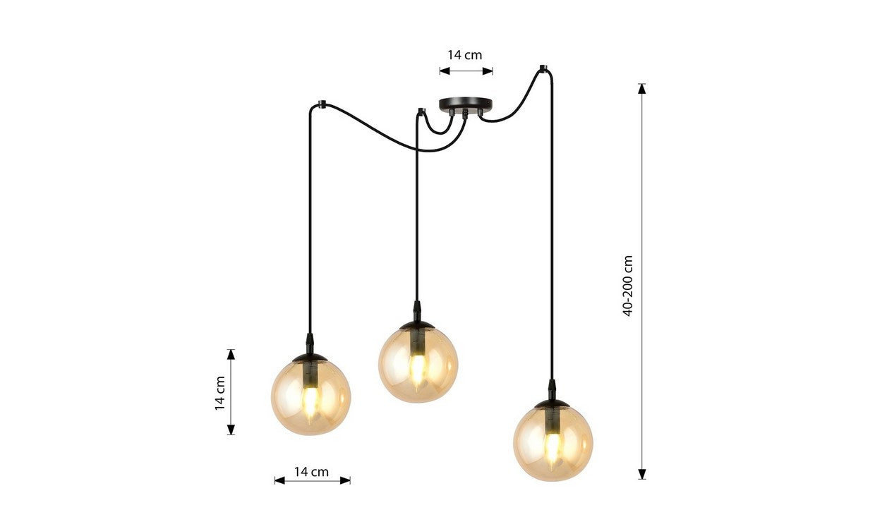 Lampada a Sospensione Gigi, Ambra, Acciaio, 200x200x42 cm, EPIKASA