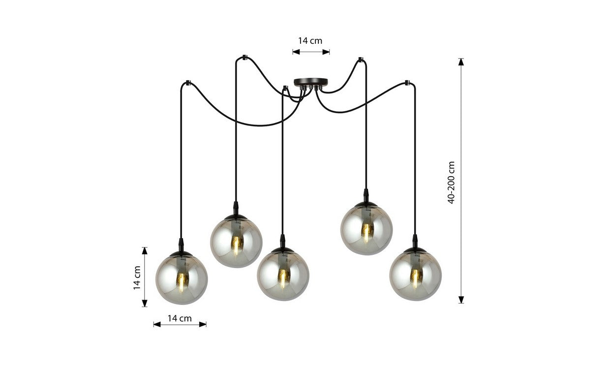 Lampada a Sospensione Gigi, Grigio, Acciaio, 200x200x70 cm, EPIKASA