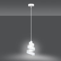 Lampada a Sospensione Saga, Bianco, Acciaio, 16x100x14 cm, EPIKASA