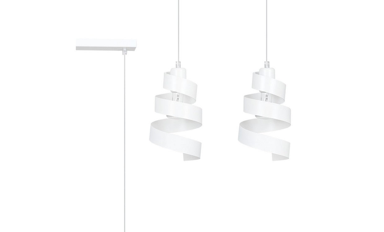 Lampada a Sospensione Saga, Bianco, Acciaio, 40x100x14 cm, EPIKASA