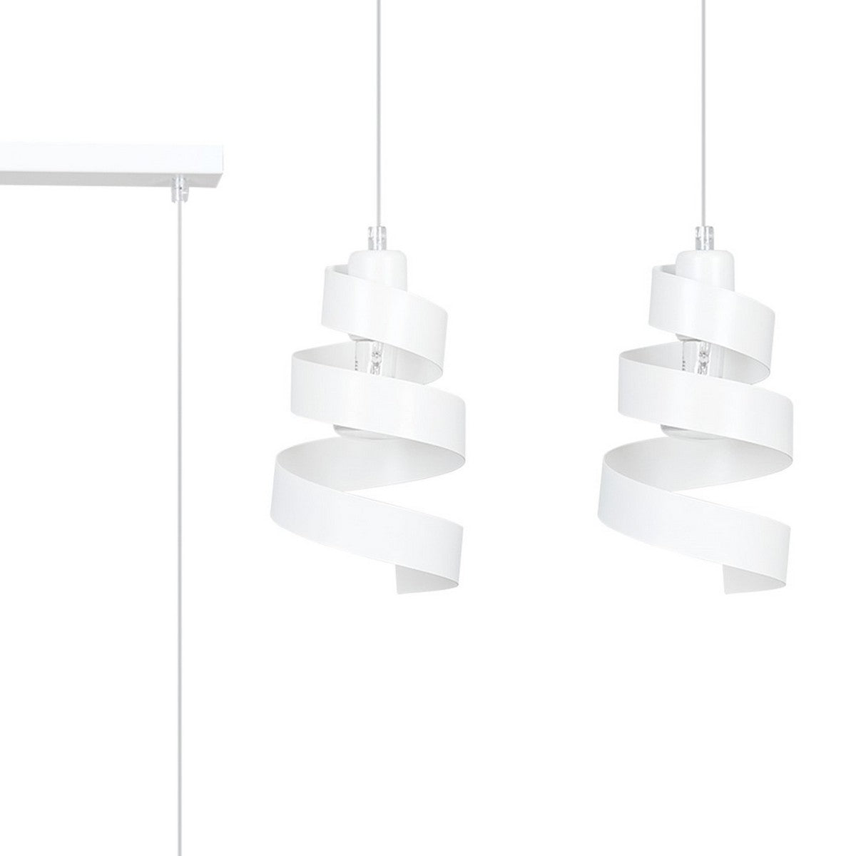 Lampada a Sospensione Saga, Bianco, Acciaio, 40x100x14 cm, EPIKASA