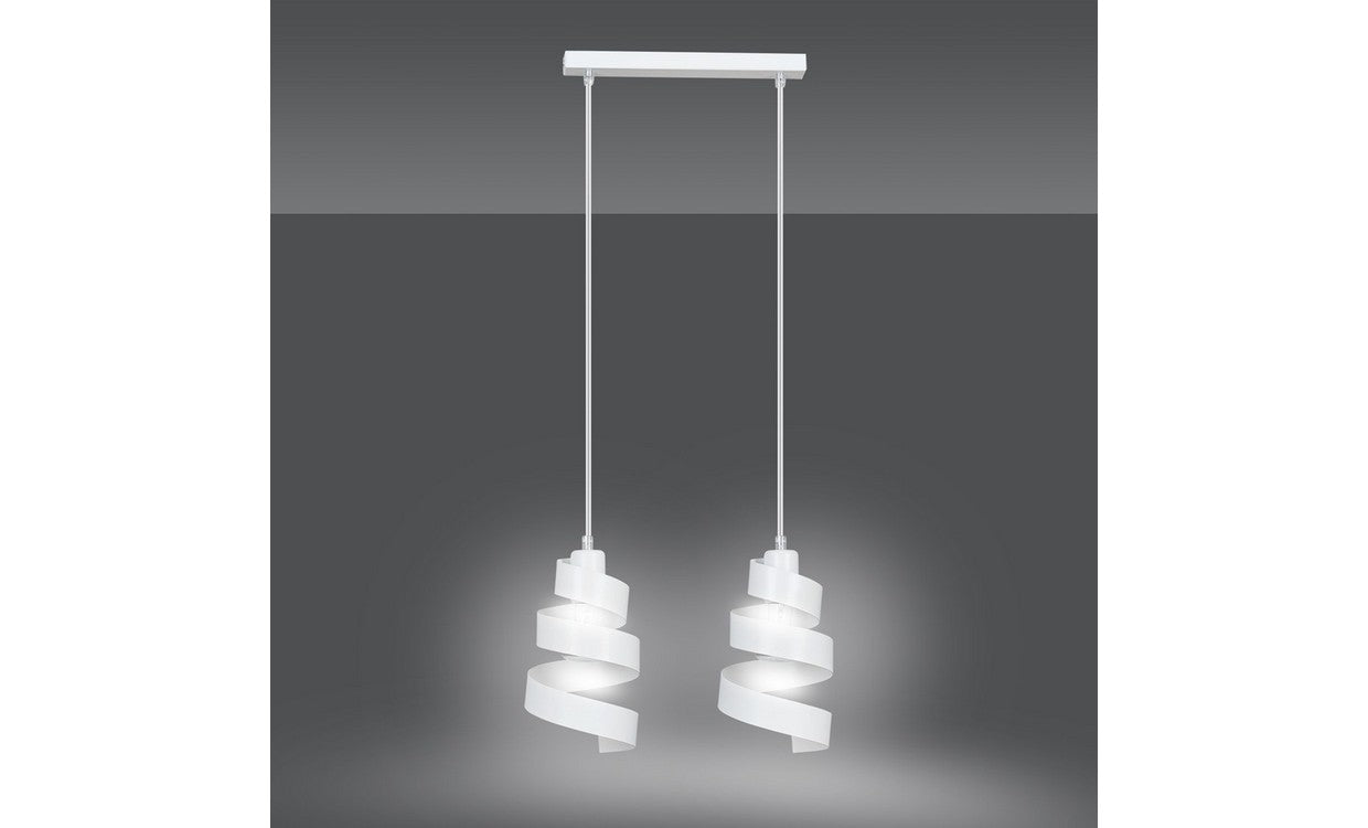 Lampada a Sospensione Saga, Bianco, Acciaio, 40x100x14 cm, EPIKASA