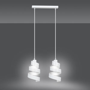 Lampada a Sospensione Saga, Bianco, Acciaio, 40x100x14 cm, EPIKASA