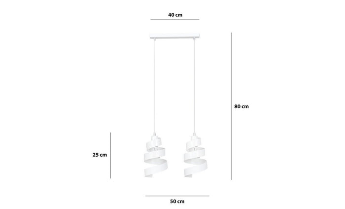 Lampada a Sospensione Saga, Bianco, Acciaio, 40x100x14 cm, EPIKASA