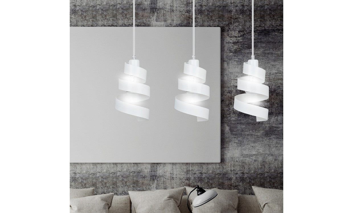 Lampada a Sospensione Saga, Bianco, Acciaio, 66x100x14 cm, EPIKASA