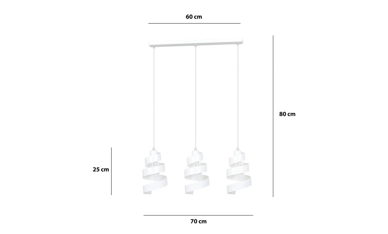 Lampada a Sospensione Saga, Bianco, Acciaio, 66x100x14 cm, EPIKASA