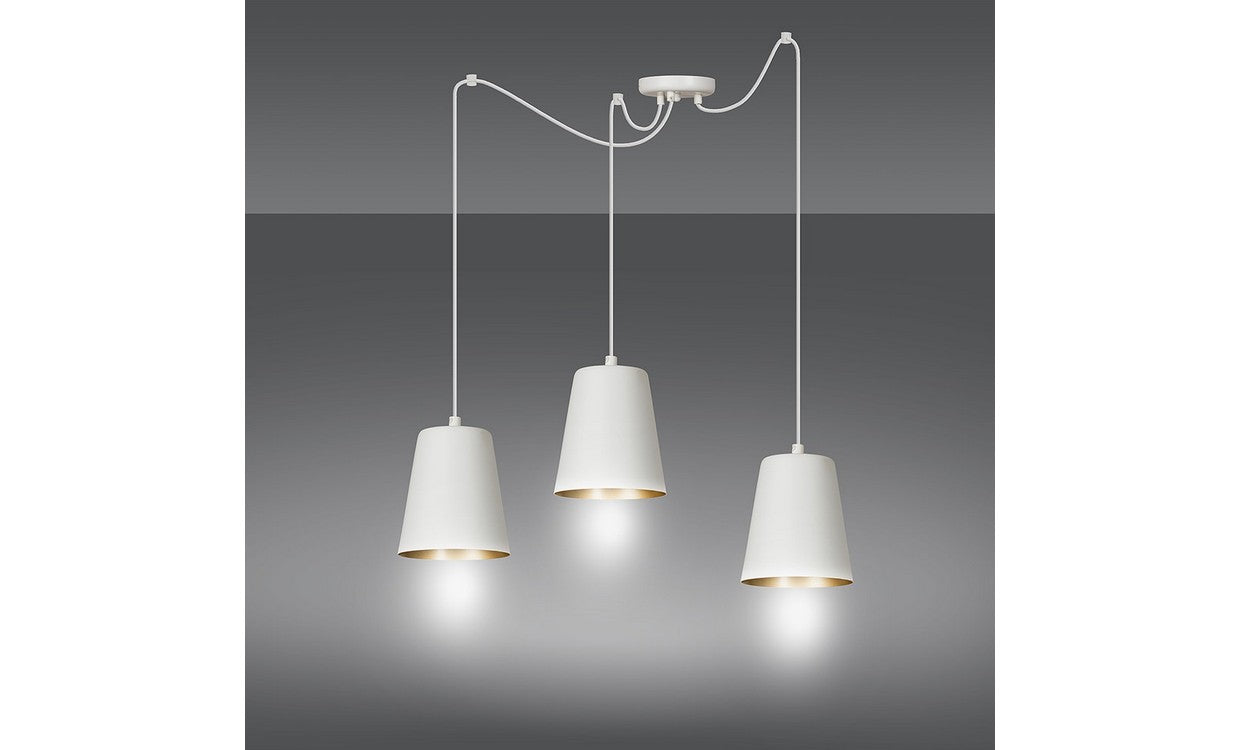 Lampada a Sospensione Link, Bianco, Acciaio, N/x200x50 cm, EPIKASA