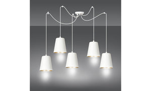 Lampada a Sospensione Link, Bianco, Acciaio, N/x200x70 cm, EPIKASA