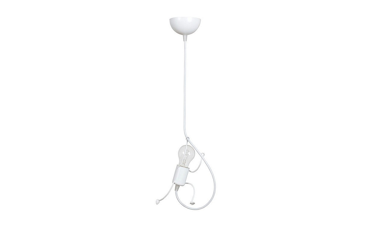 Lampada a Sospensione Bobi, Bianco, Acciaio, 14x60x14 cm, EPIKASA