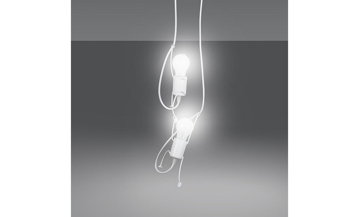 Lampada a Sospensione Bobi, Bianco, Acciaio, 20x60x14 cm, EPIKASA