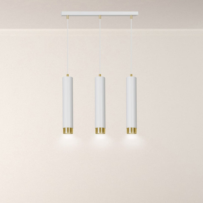 Lampada a Sospensione Kibo, Bianco, Acciaio, 45x100x6 cm, EPIKASA