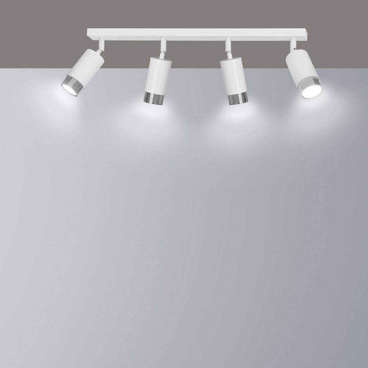 Lampada a Soffitto Hiro, Bianco, Acciaio, 60x19x6 cm, EPIKASA