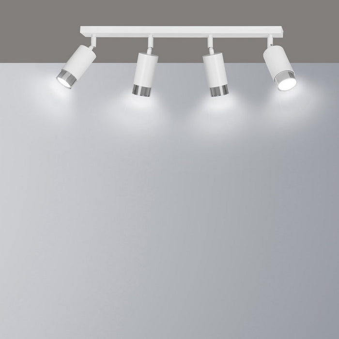 Lampada a Soffitto Hiro, Bianco, Acciaio, 60x19x6 cm, EPIKASA