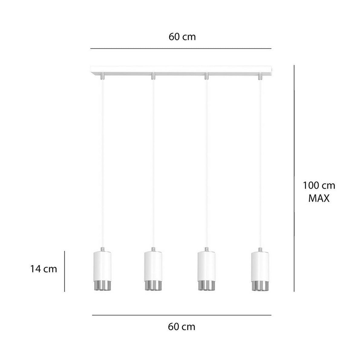 Lampada a Sospensione Fumiko, Bianco, Acciaio, 60x100x6 cm, EPIKASA