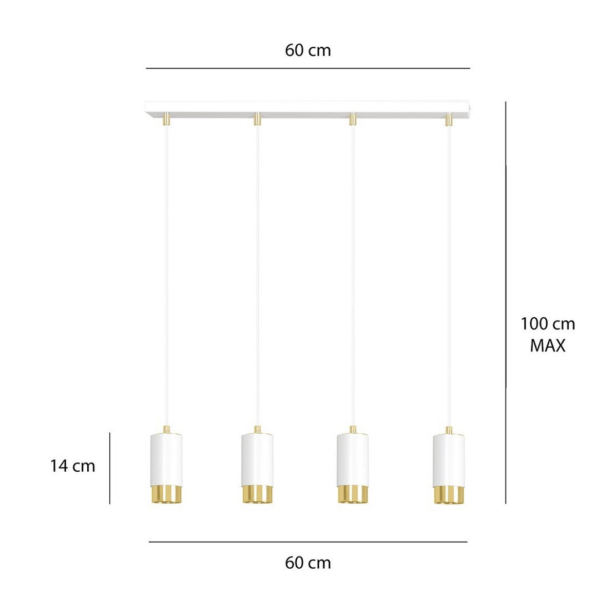 Lampada a Sospensione Fumiko, Bianco, Acciaio, 60x100x6 cm, EPIKASA