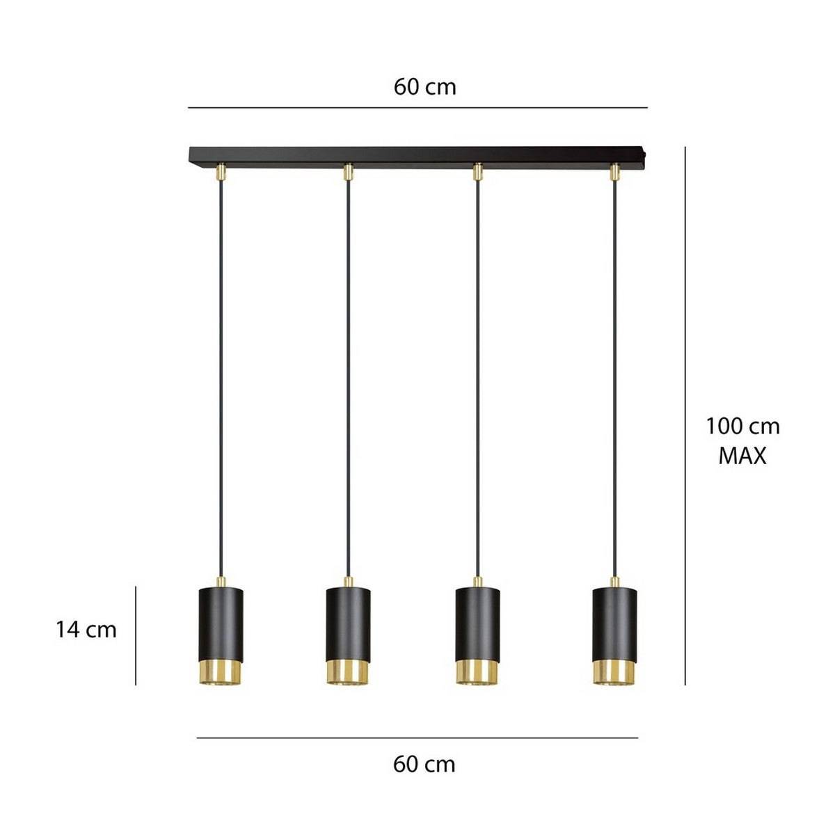 Lampada a Sospensione Fumiko, Nero, Acciaio, 60x100x6 cm, EPIKASA