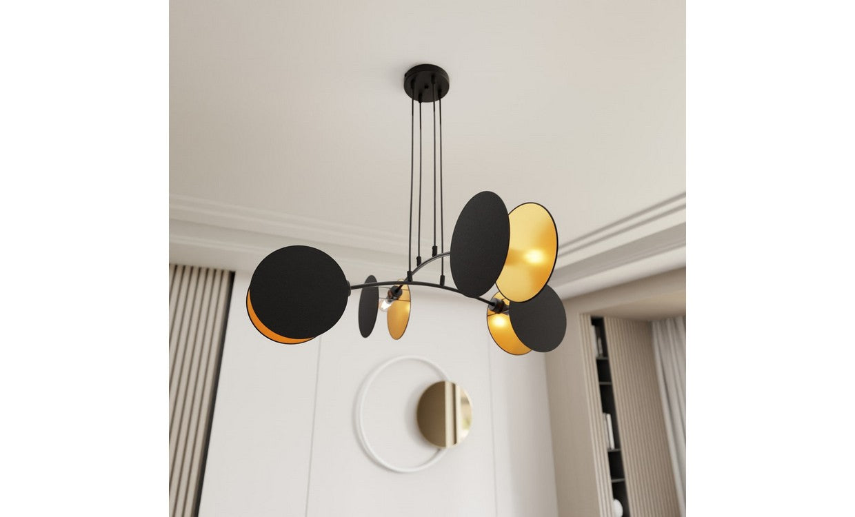 Lampada a Soffitto Halo, Nero, Acciaio, 60x20x8 cm, EPIKASA