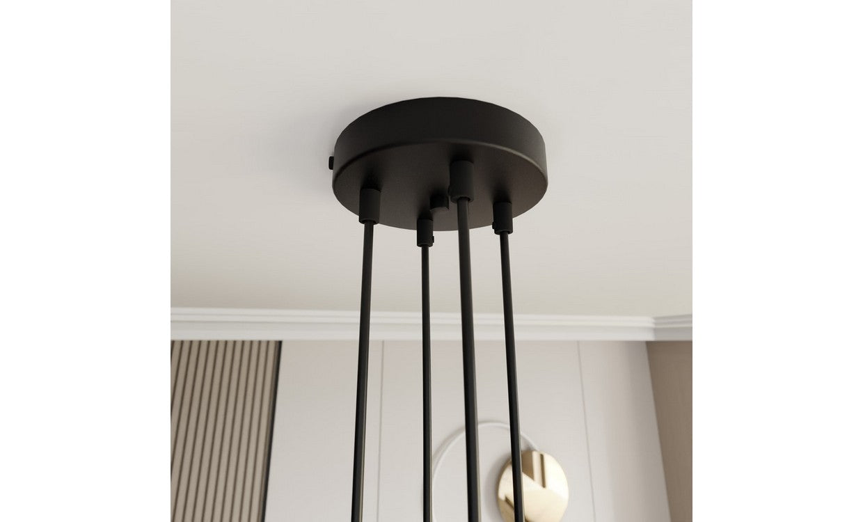 Lampada a Soffitto Halo, Nero, Acciaio, 60x20x8 cm, EPIKASA