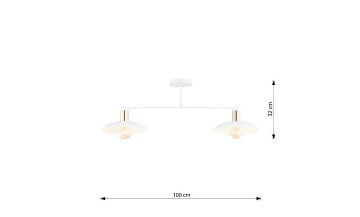 Lampada a Sospensione Hermes, Bianco, Acciaio, 86x60x86 cm, EPIKASA