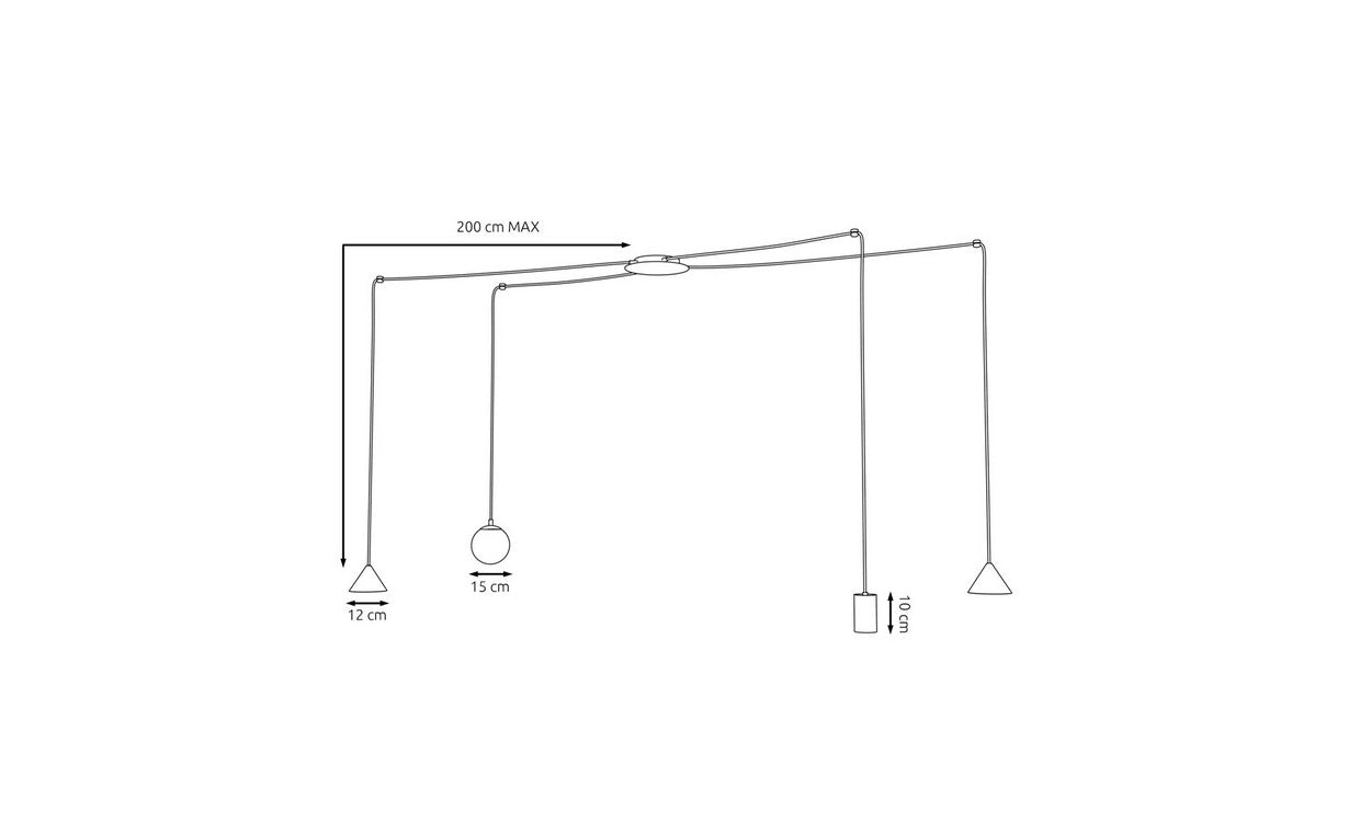 Lampada a Sospensione Modus, Nero, Acciaio, 70x100x70 cm, EPIKASA