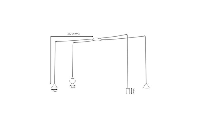 Lampada a Sospensione Modus, Nero, Acciaio, 70x100x70 cm, EPIKASA