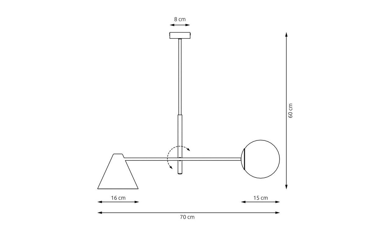 Lampada a Sospensione Selter, Oro, Acciaio, 30x130x30 cm, EPIKASA