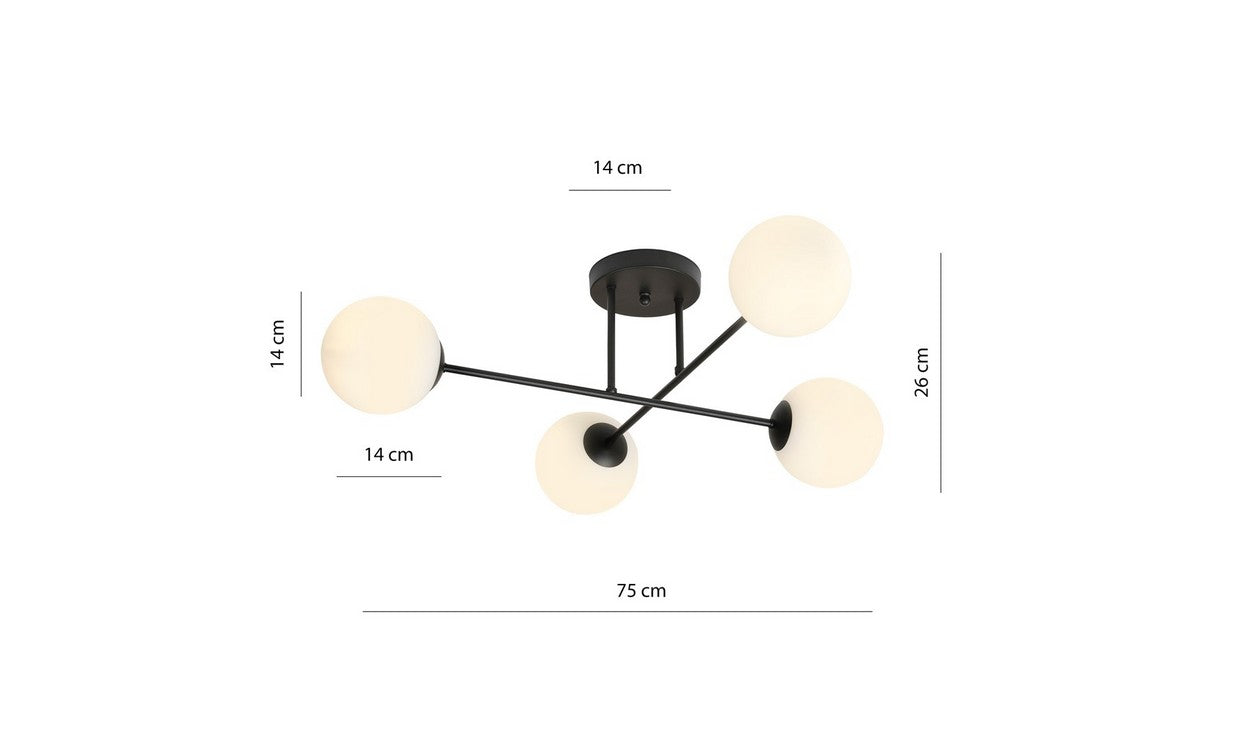 Lampada a Sospensione Kobe, Nero, Acciaio, 90x100x30 cm, EPIKASA