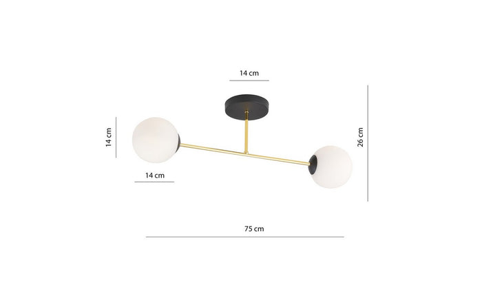 Lampada a Soffitto Baster, Bianco, Acciaio, 60x17x14 cm, EPIKASA