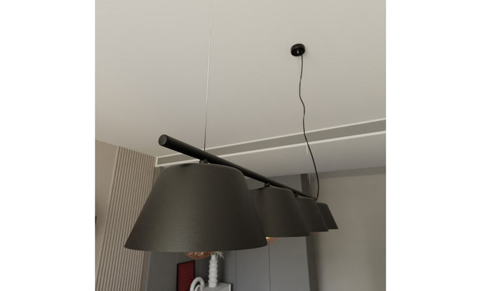 Lampada a Sospensione Ritz, Nero, Acciaio, 95x100x28 cm, EPIKASA