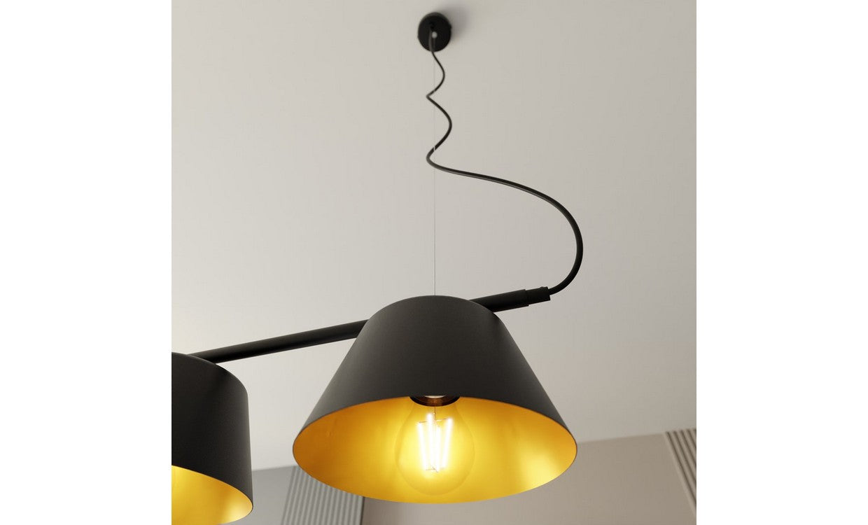 Lampada a Sospensione Ritz, Nero, Acciaio, 95x100x28 cm, EPIKASA