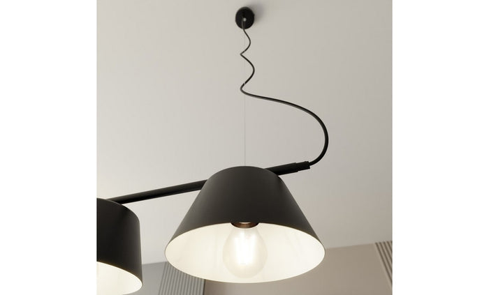 Lampada a Sospensione Ritz, Nero, Acciaio, 80x100x28 cm, EPIKASA