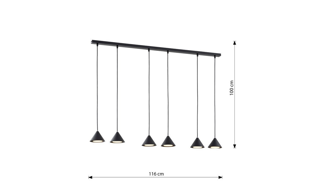 Lampada a Sospensione Archi, Nero, Acciaio, 40x75x40 cm, EPIKASA