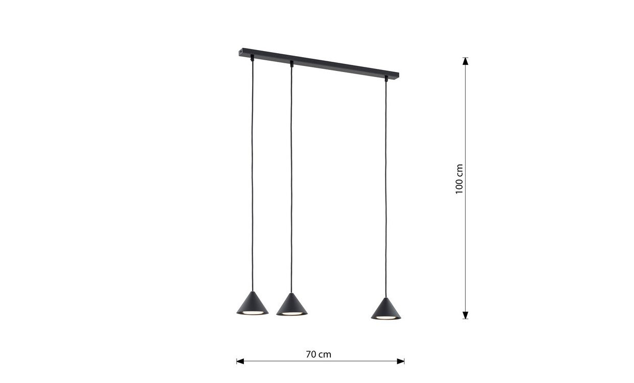 Lampada a Sospensione Archi, Nero, Acciaio, 50x58x50 cm, EPIKASA