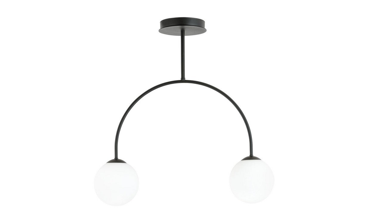 Lampada a Soffitto Roma, Nero, Acciaio, 55x23x14 cm, EPIKASA