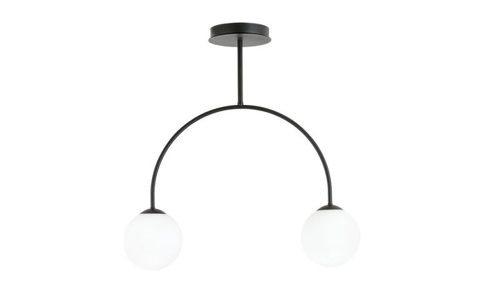 Lampada a Soffitto Roma, Nero, Acciaio, 55x23x14 cm, EPIKASA