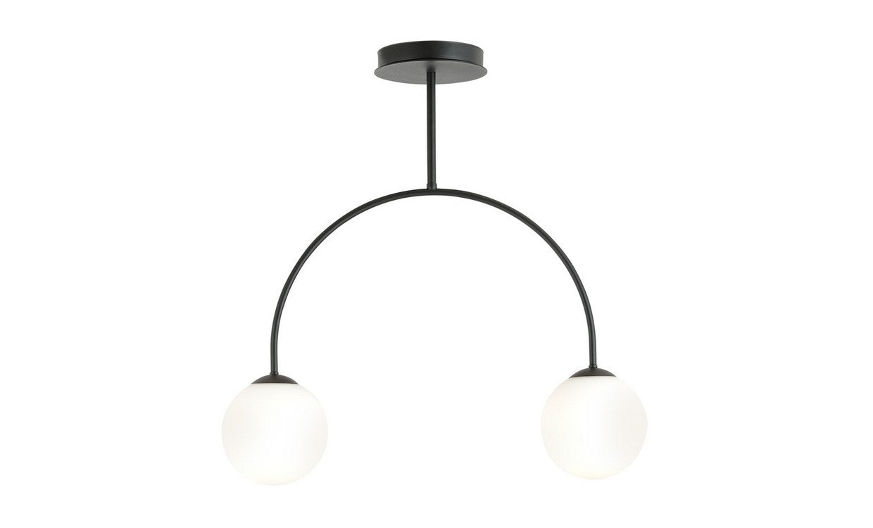 Lampada a Soffitto Roma, Nero, Acciaio, 55x23x14 cm, EPIKASA