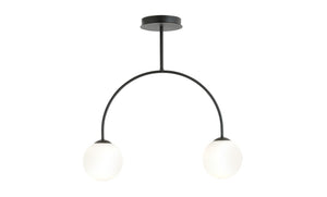 Lampada a Soffitto Roma, Nero, Acciaio, 55x23x14 cm, EPIKASA