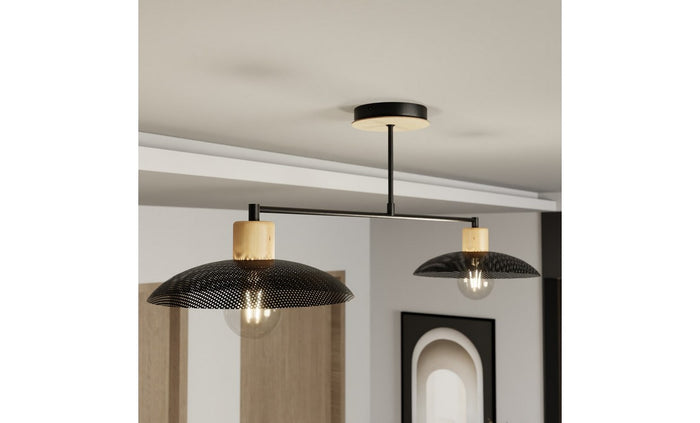 Lampada a Soffitto Roma, Nero, Acciaio, 55x23x14 cm, EPIKASA