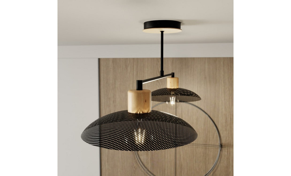 Lampada a Soffitto Roma, Nero, Acciaio, 55x23x14 cm, EPIKASA