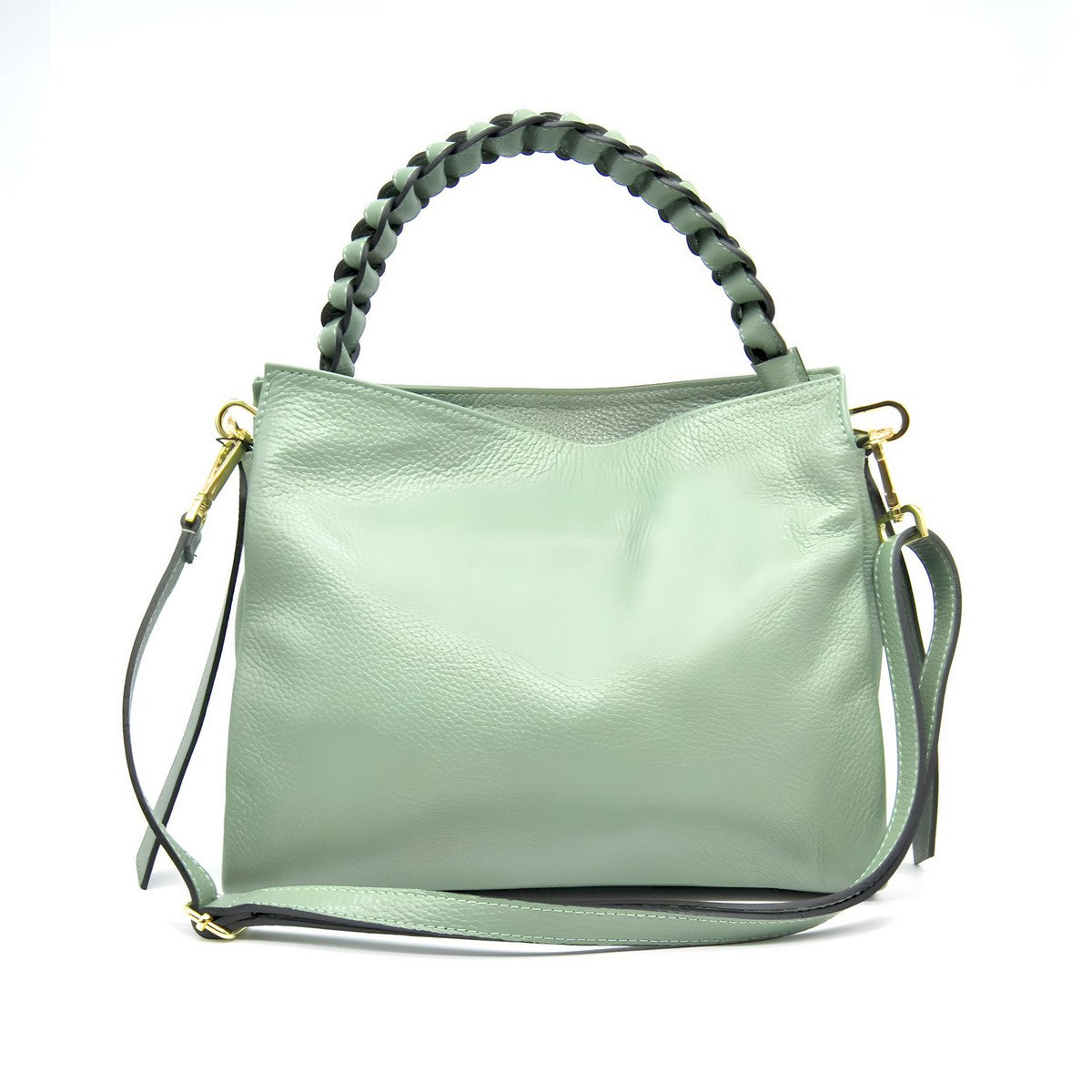 Borsa a Spalla Bari, Verde, Vera Pelle, 31x12,5x25 cm, SOTEIRA