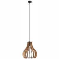 Lampada a Sospensione Tucci, Marrone, Legno, 120x29x29 cm, EPIKASA