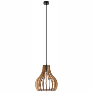 Lampada a Sospensione Tucci, Marrone, Legno, 120x29x29 cm, EPIKASA