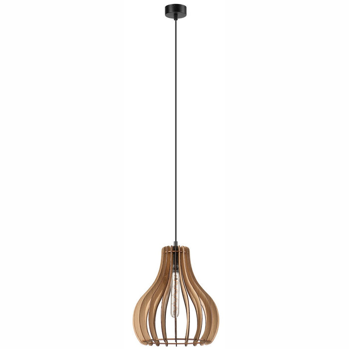 Lampada a Sospensione Tucci, Marrone, Legno, 120x29x29 cm, EPIKASA