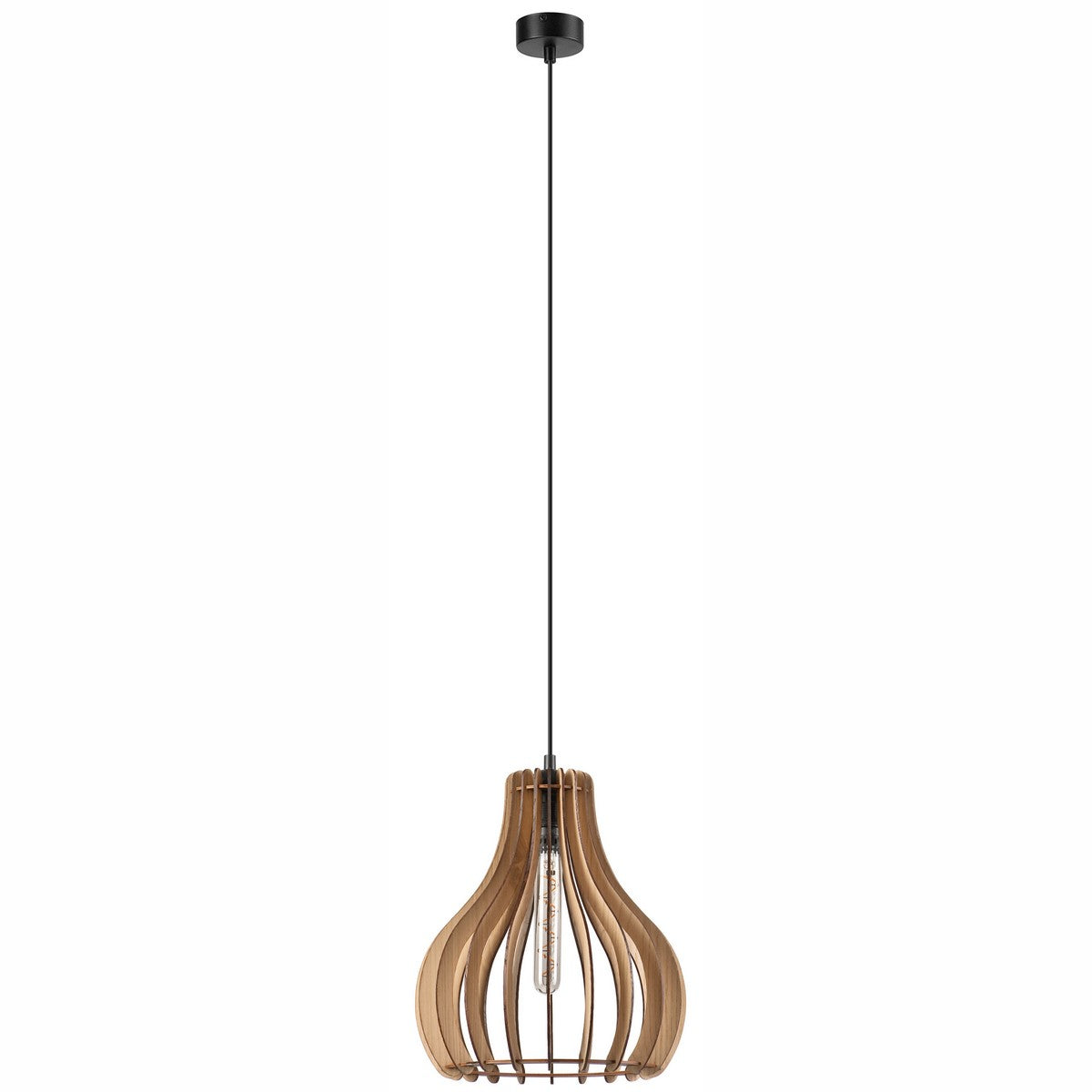 Lampada a Sospensione Tucci, Marrone, Legno, 120x29x29 cm, EPIKASA