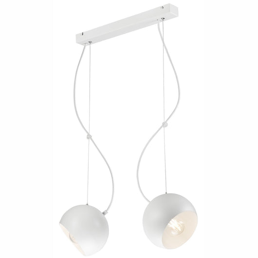 Lampada a Sospensione Inez, Bianco, Metallo, 79x45x17 cm, EPIKASA