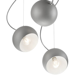 Lampada a Sospensione Inez, Argento, Metallo, 86x44x44 cm, EPIKASA