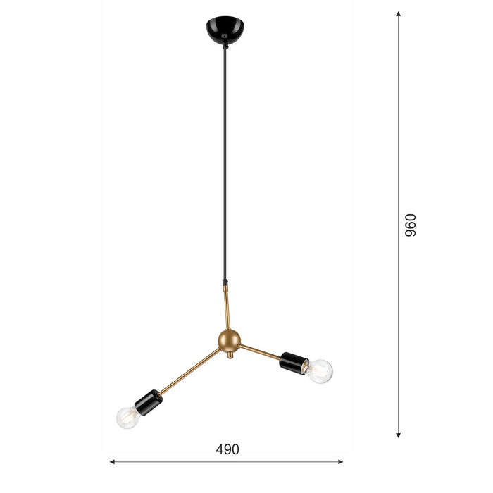 Lampada a Sospensione Alessia, Oro, Metallo, 96x49x5 cm, EPIKASA