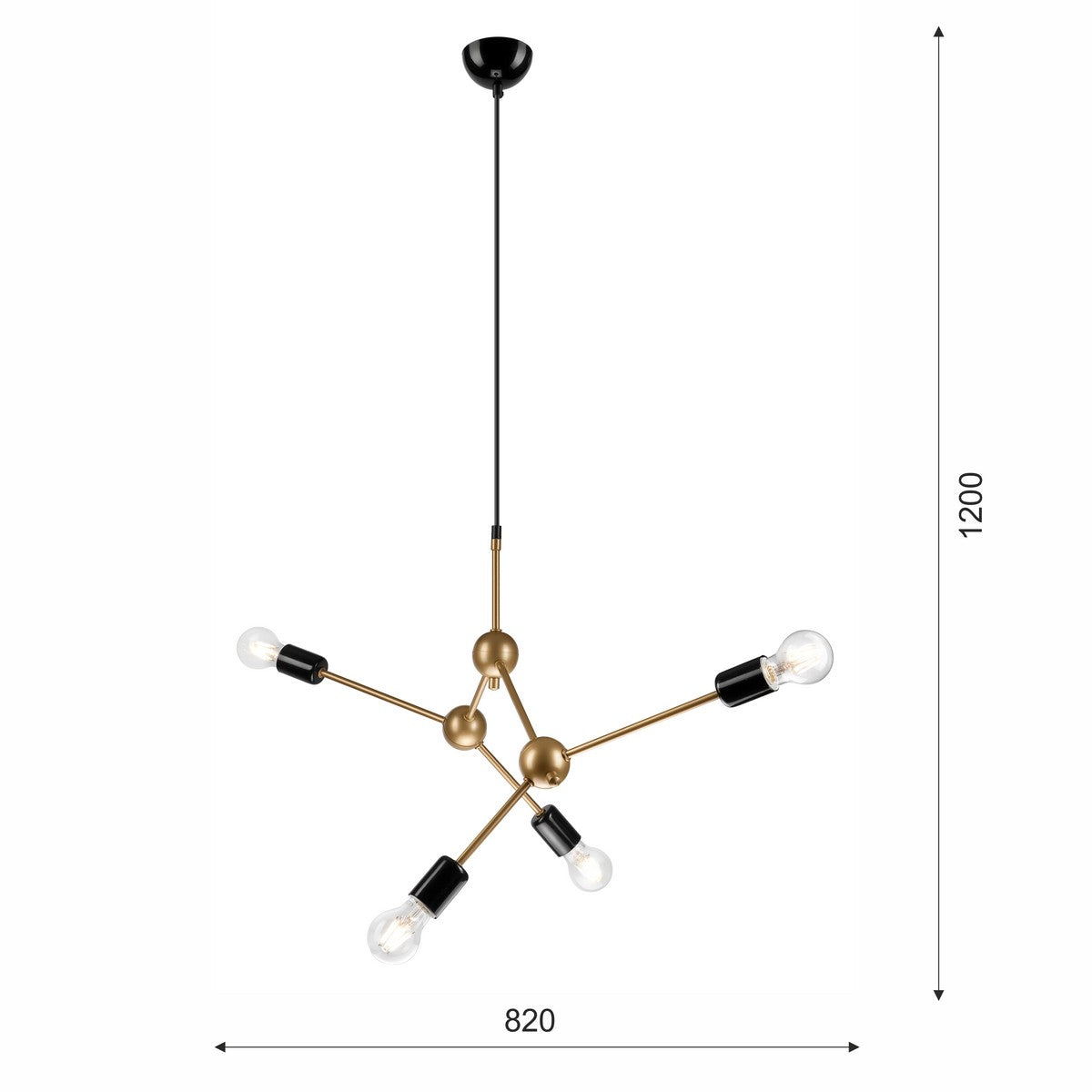 Lampada a Sospensione Alessia, Oro, Metallo, 120x82x5 cm, EPIKASA